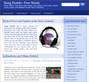 SongParade.com - online music portal