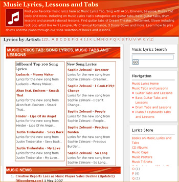 MusicLyricsTab.com